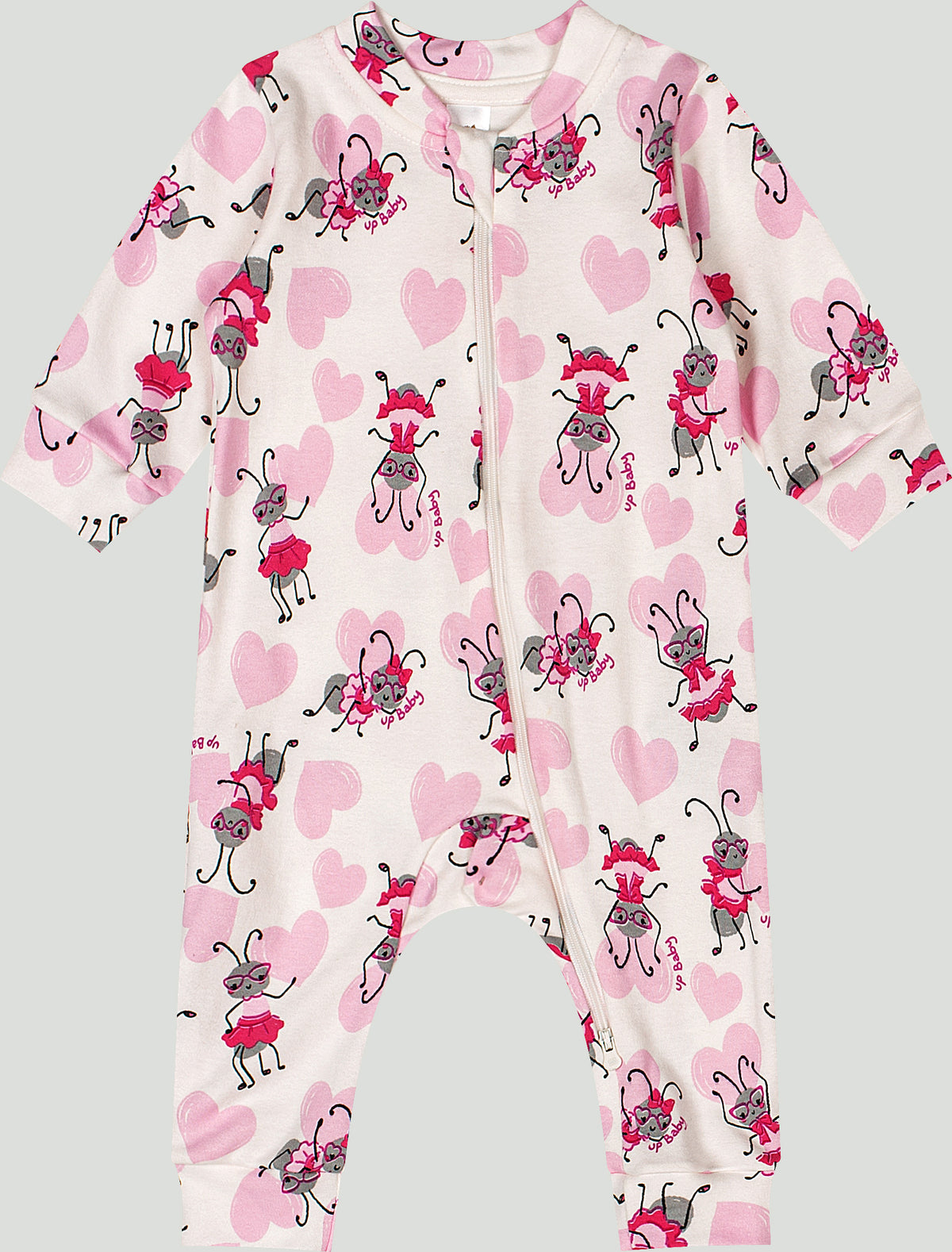 Pijama mameluco hormiga corazones rojo bebe niña Up Baby 47023-AB2565