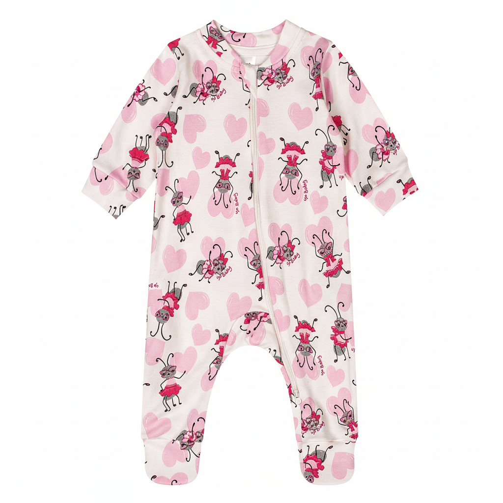 Pijama mameluco hormiga corazones rojo bebe niña Up Baby 47023-AB2565
