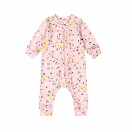 Pijama mameluco pato flores rosadas bebe niña Up Baby 47023-XAD064 salida hospital