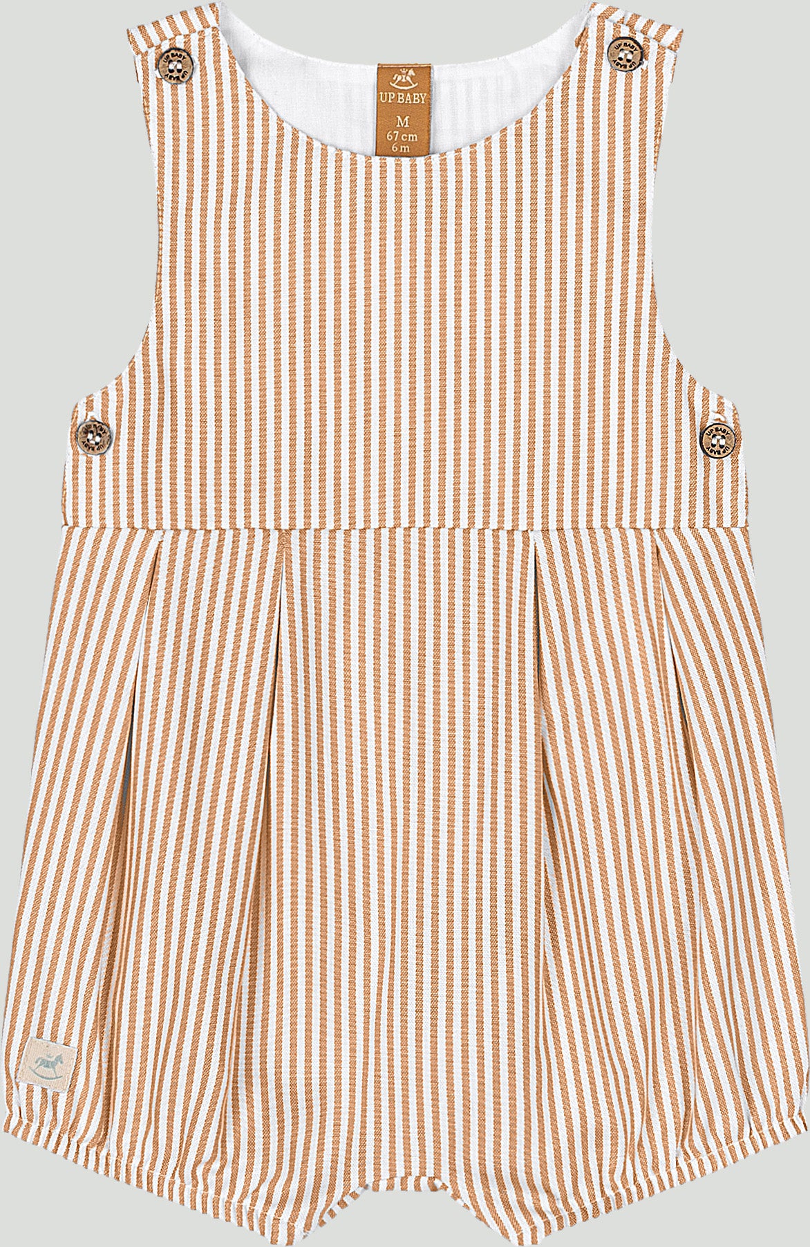 Set conjunto camisa mameluco blanco overall beige bebe niño niña Up Baby 47072-171044 Coello español