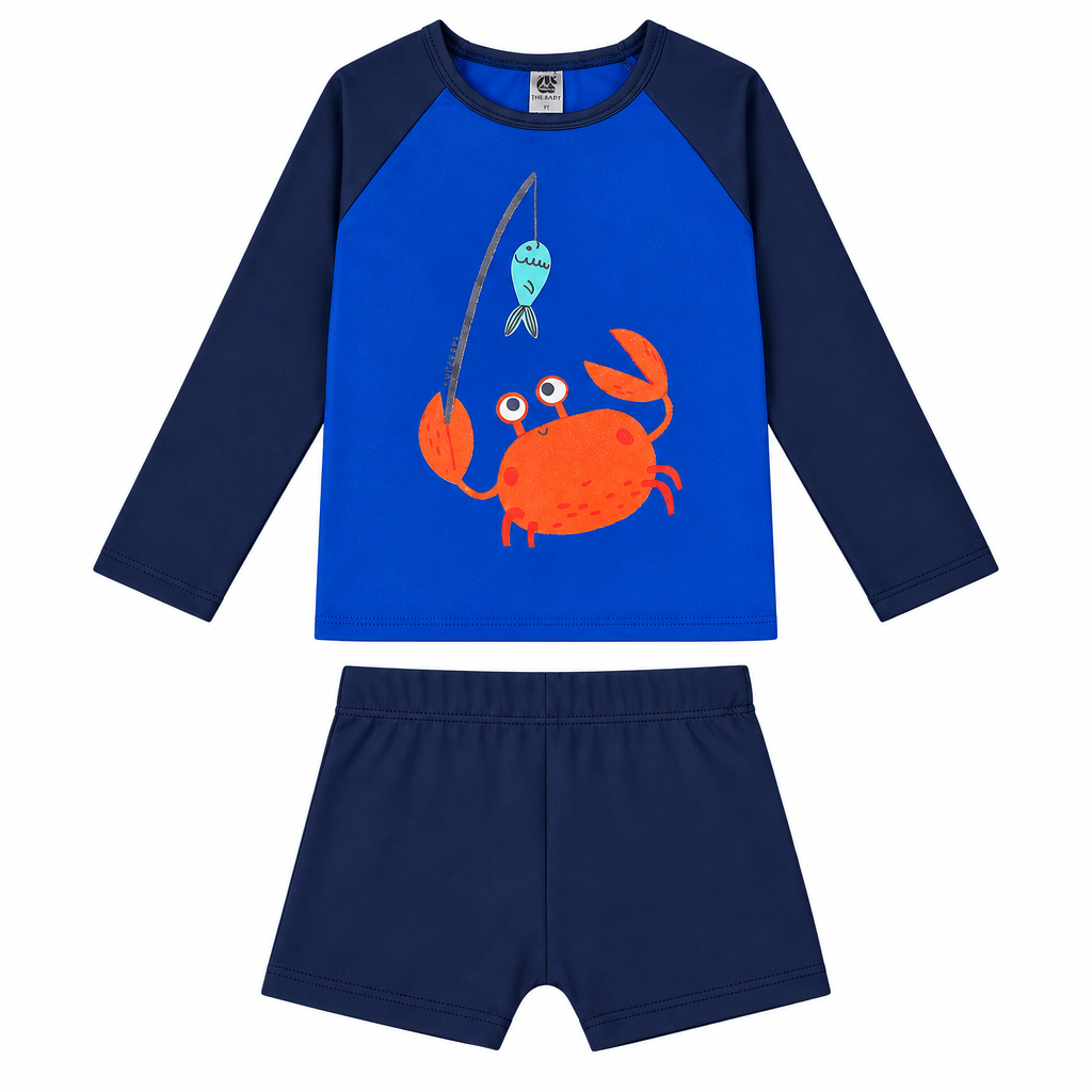 Set conjunto 2 piezas traje de baño camisa azul short azul cangrejo Up Baby 47097-193921