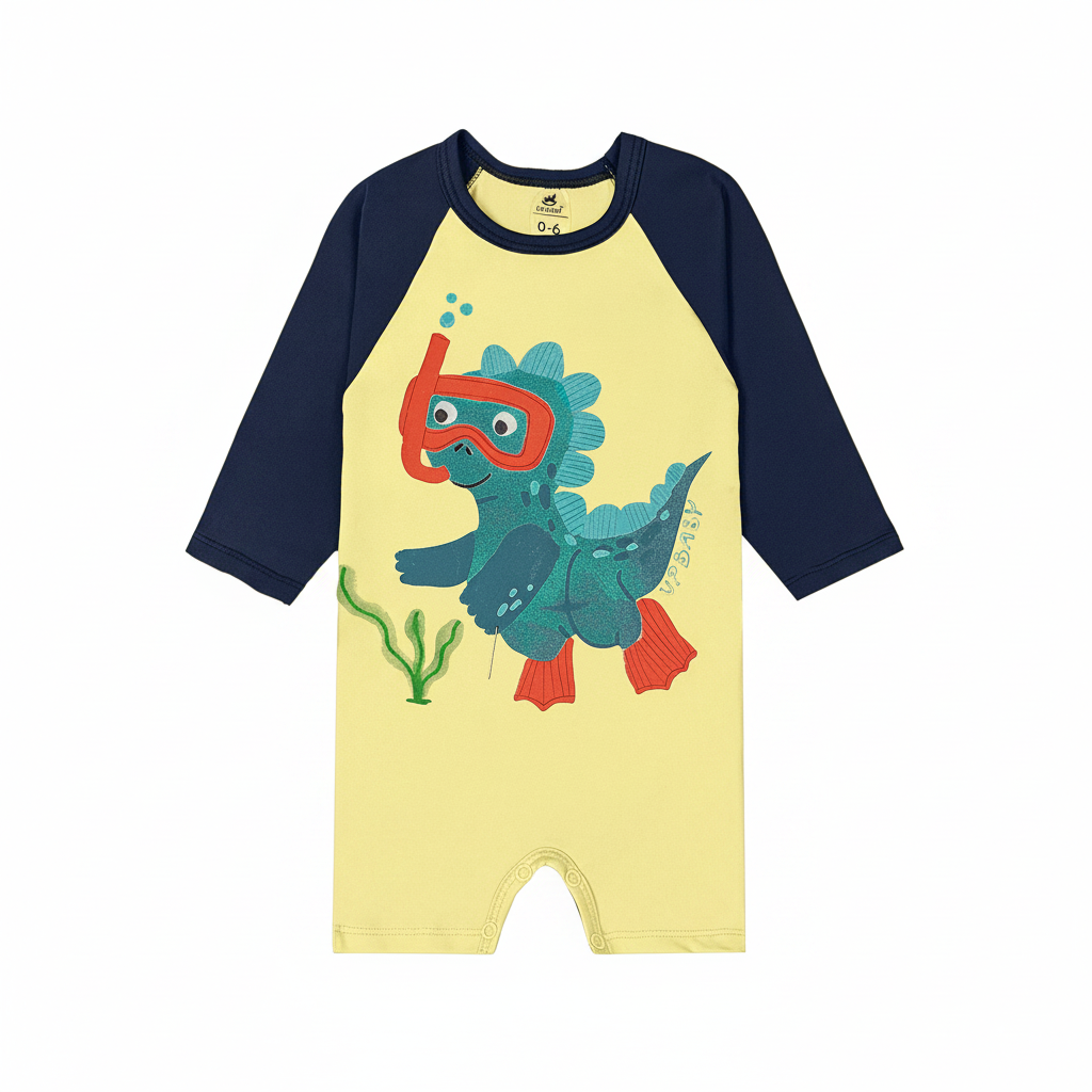 Traje de baño Mameluco amarillo dinosaurio bebe niño Up Baby 47104-120721