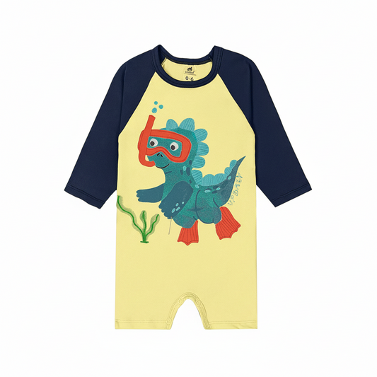 Traje de baño Mameluco amarillo dinosaurio bebe niño Up Baby 47104-120721