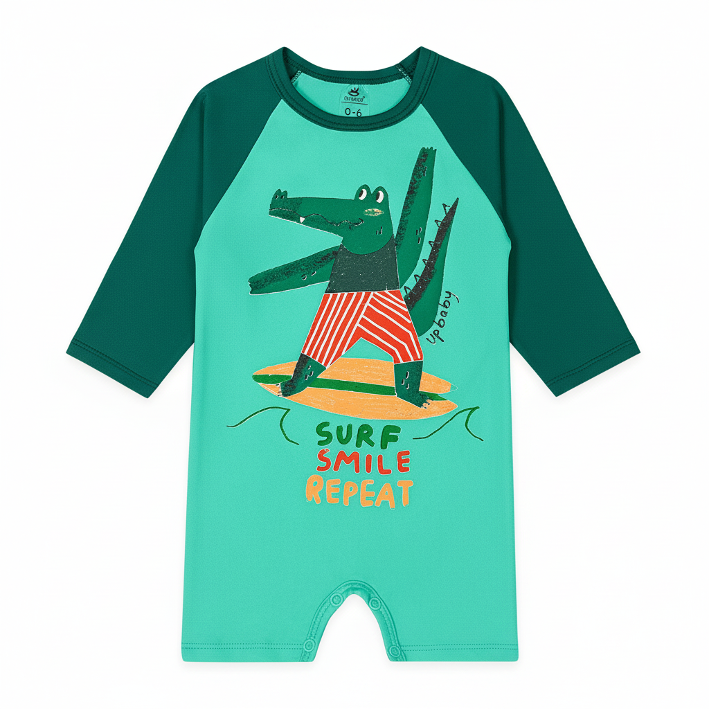 Traje de baño Mameluco verde acqua dinosaurio bebe niño Up Baby 47104-135714