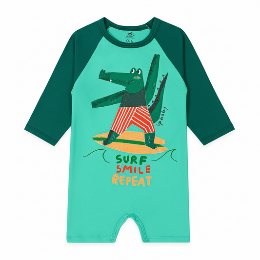 Traje de baño Mameluco verde acqua dinosaurio bebe niño Up Baby 47104-135714