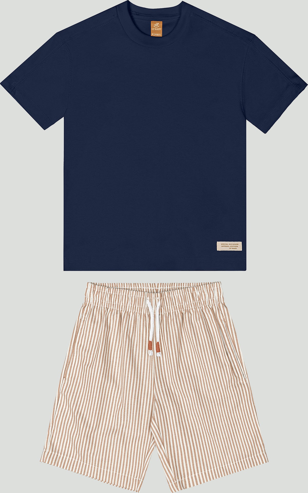 Set conjunto 2 piezas camisa azul oscuro short beige niño Up Baby 47126-193921