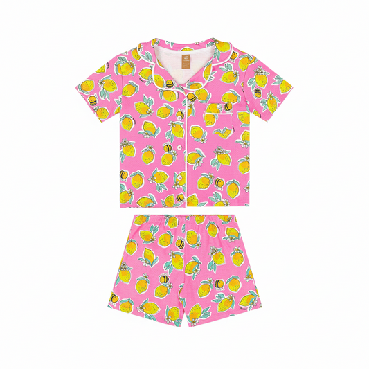 Set conjunto 2 piezas pijama rosada limones niña Up Baby 47145-AB2536