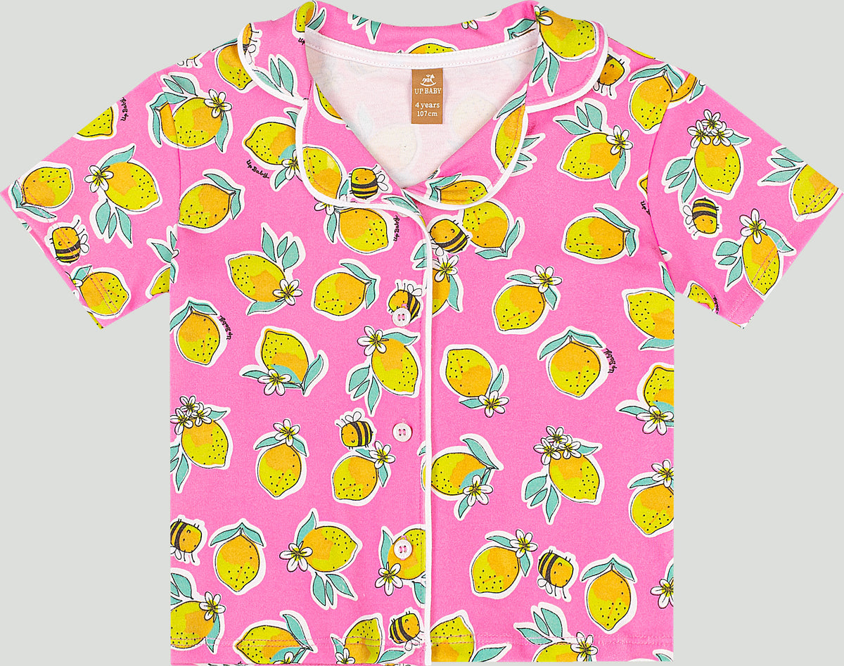 Set conjunto 2 piezas pijama rosada limones niña Up Baby 47145-AB2536