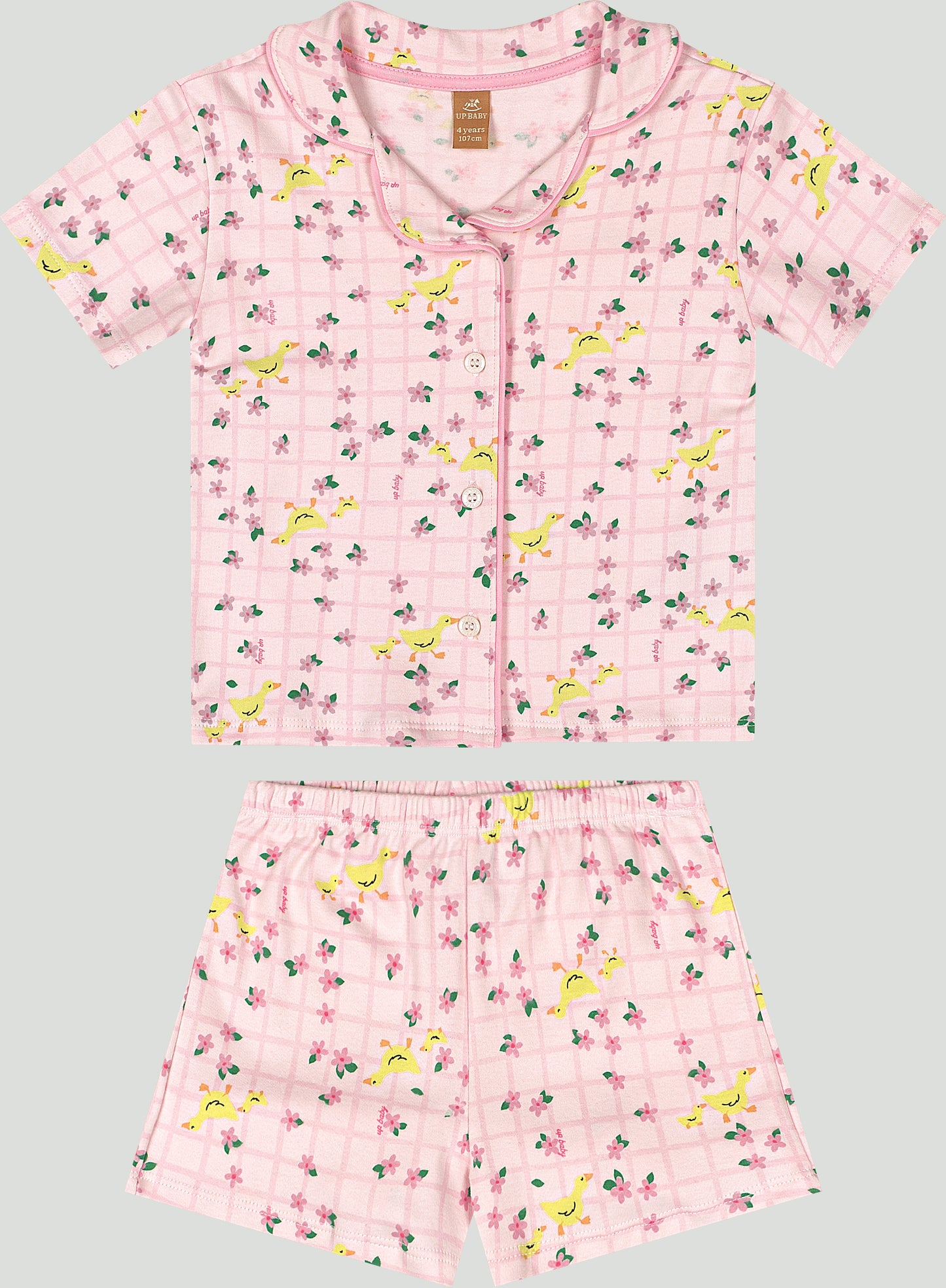 Set conjunto 2 piezas pijama rosada flores niña Up Baby 47145-XAD064