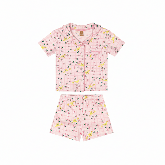 Set conjunto 2 piezas pijama rosada flores niña Up Baby 47145-XAD064