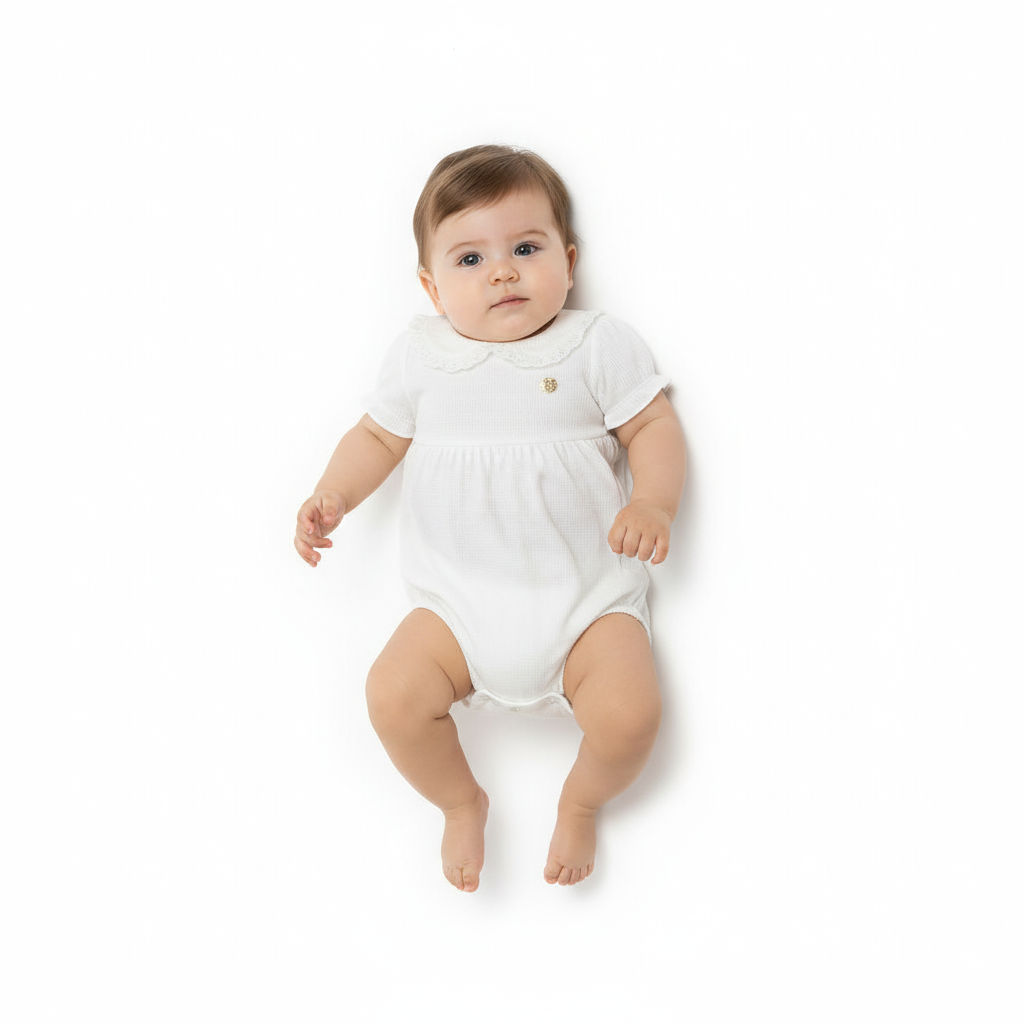 Mameluco blanco bebe niña Up Baby 47146-000106 salida hospital