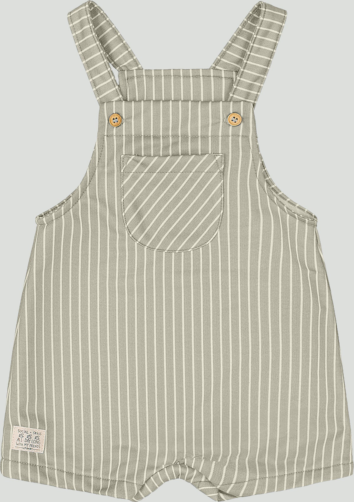 Mameluco overall beige rayas verde bebe niño Up Baby 47170-156310