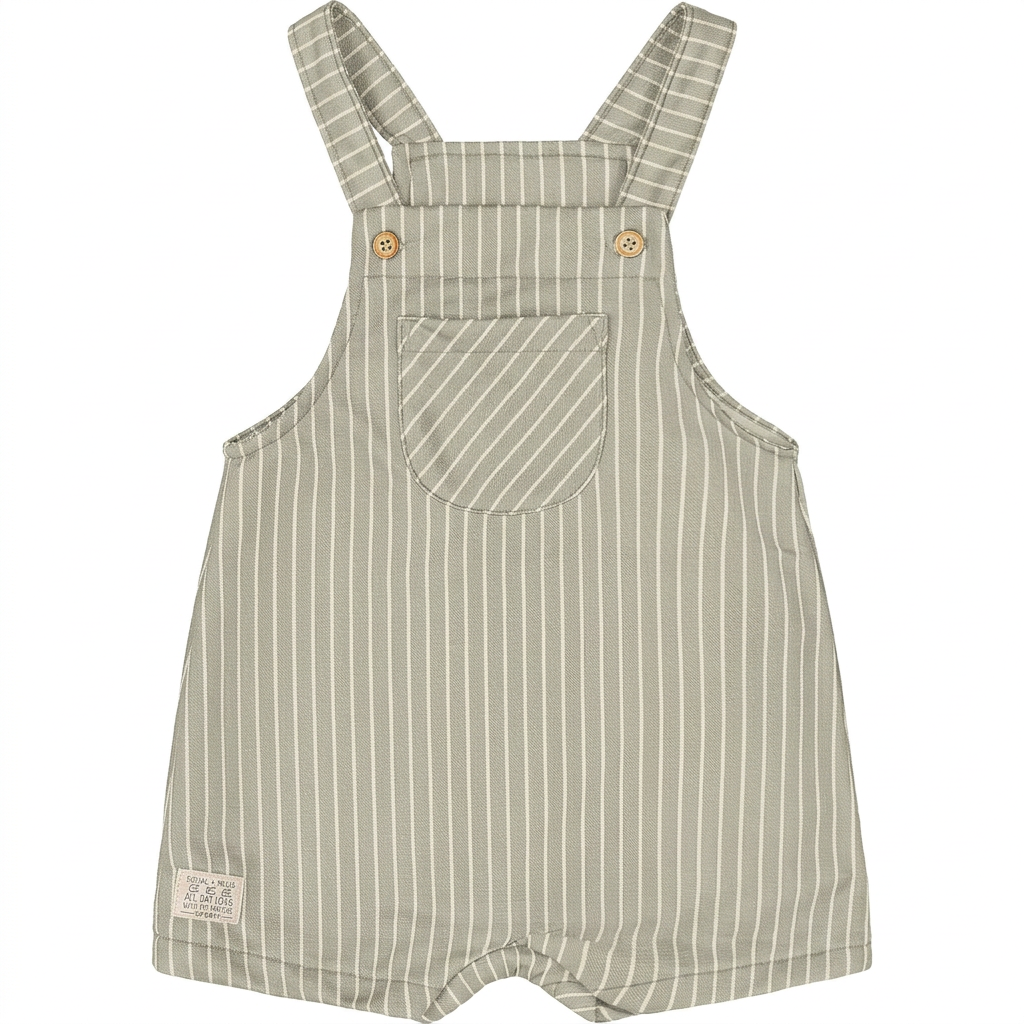 Mameluco overall beige rayas verde bebe niño Up Baby 47170-156310