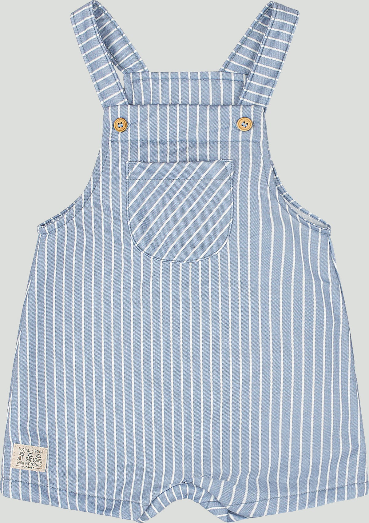 Mameluco overall rayas azul celeste bebe niño Up Baby 47170-174019