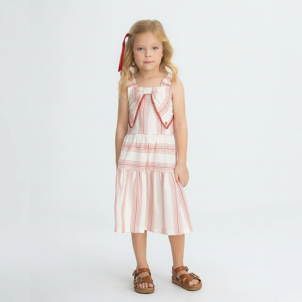 Vestido rojo rayas chongo niña Up Baby 47206-181763