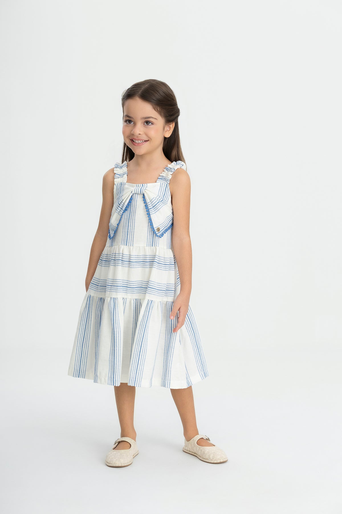 Vestido azul rayas chongo niña Up Baby 47206-184141