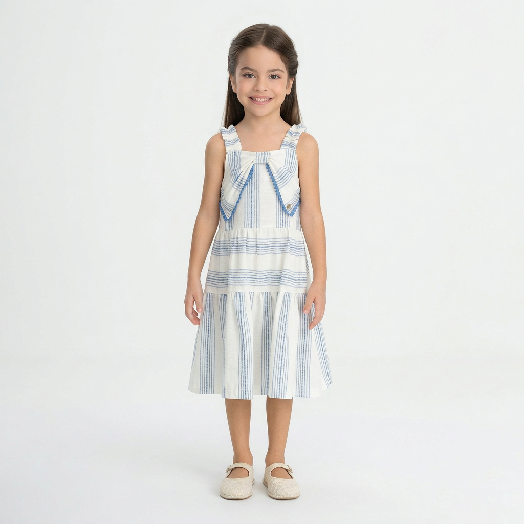Vestido azul rayas chongo niña Up Baby 47206-184141