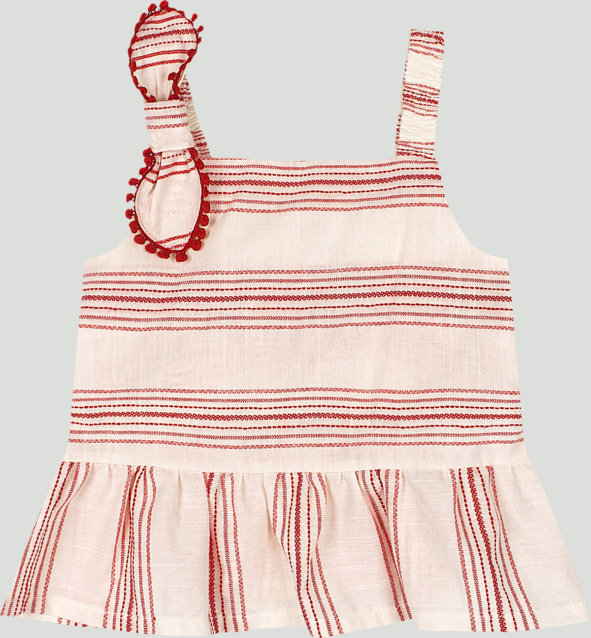 Set conjunto  camisa short blanco rojo rayas niña Up Baby 47207-181763