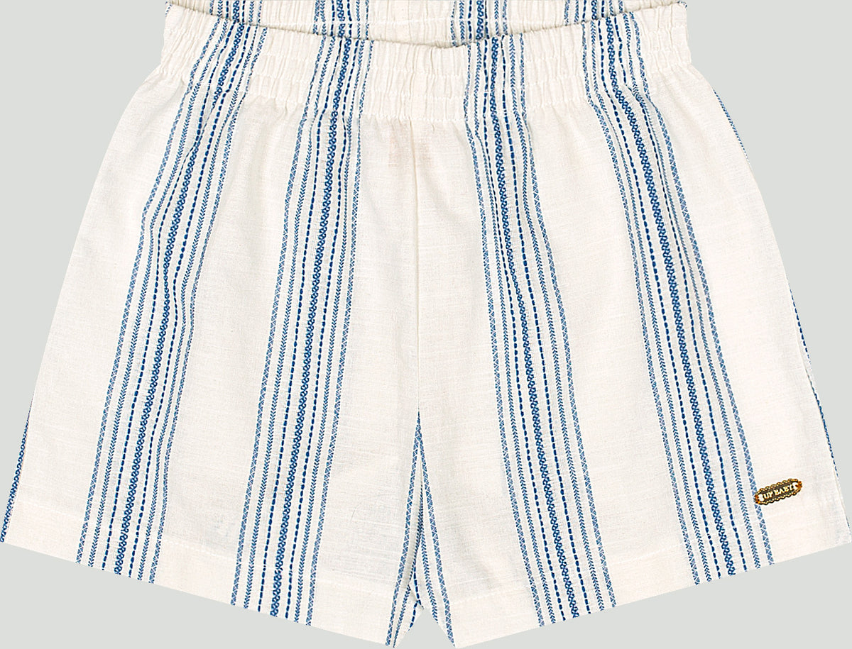Set conjunto camisa short blanco azul rayas niña Up Baby 47207-184141