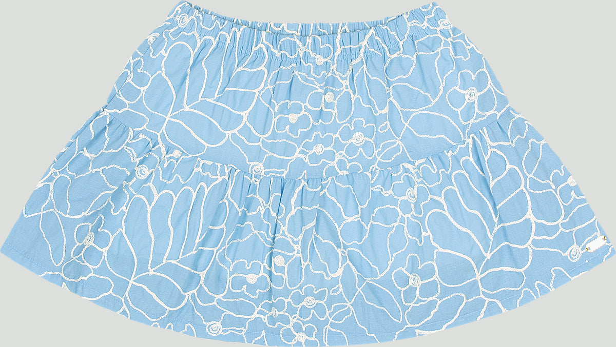 Set conjunto camisa blanca falda short tutu azul celeste niña Up Baby 47209-000106