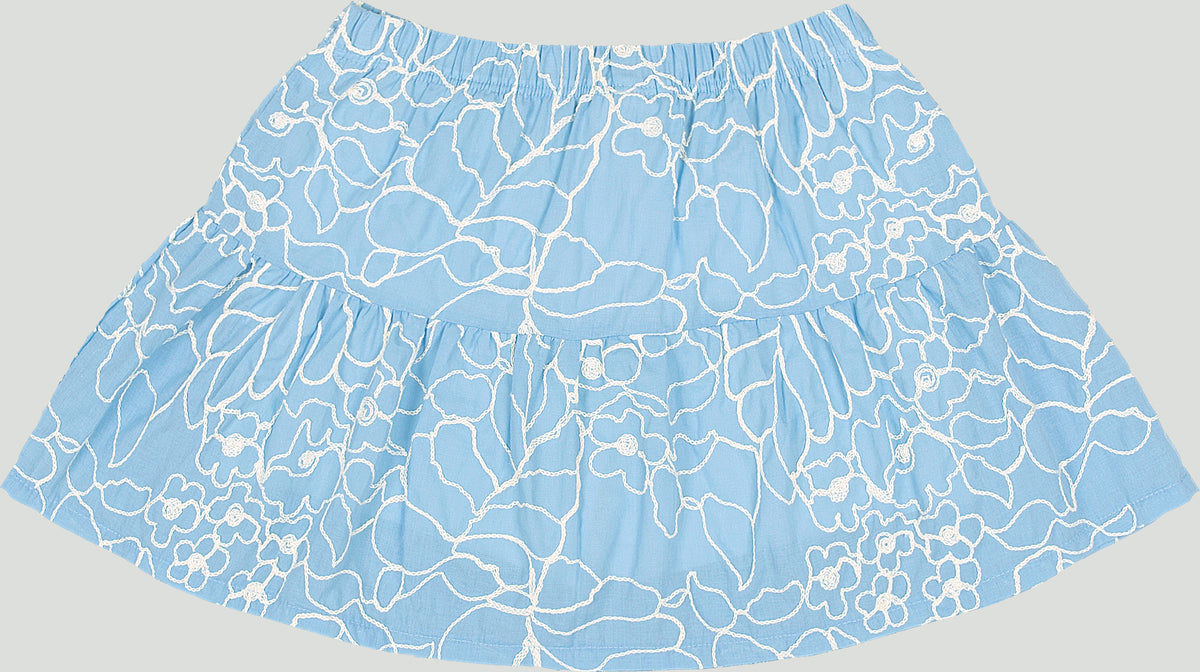 Set conjunto camisa blanca falda short tutu azul celeste niña Up Baby 47209-000106