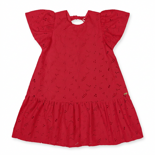 Vestido rojo blonda niña Up Baby 47210-191763
