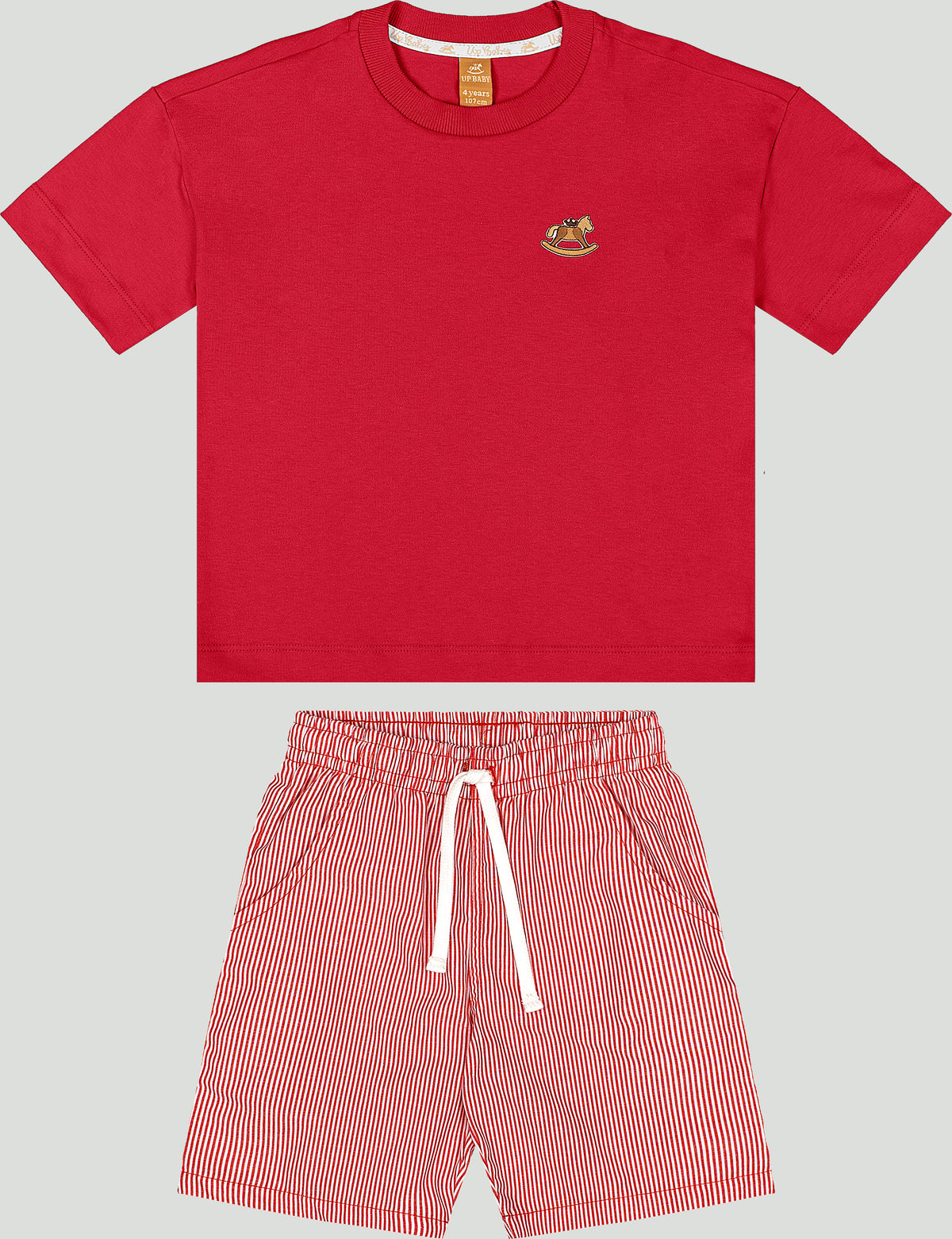 Set conjunto camisa roja short rayas rojo niño Up Baby 47227-191763