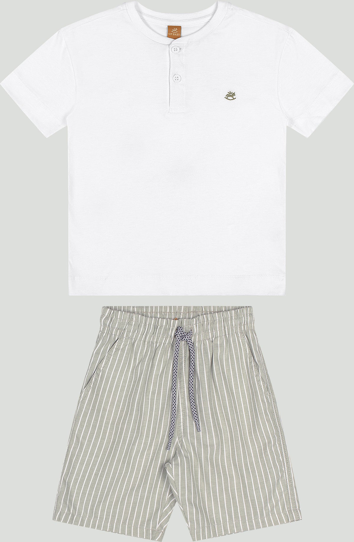 Set conjunto camisa blanca short gris Up Baby 47231-000101