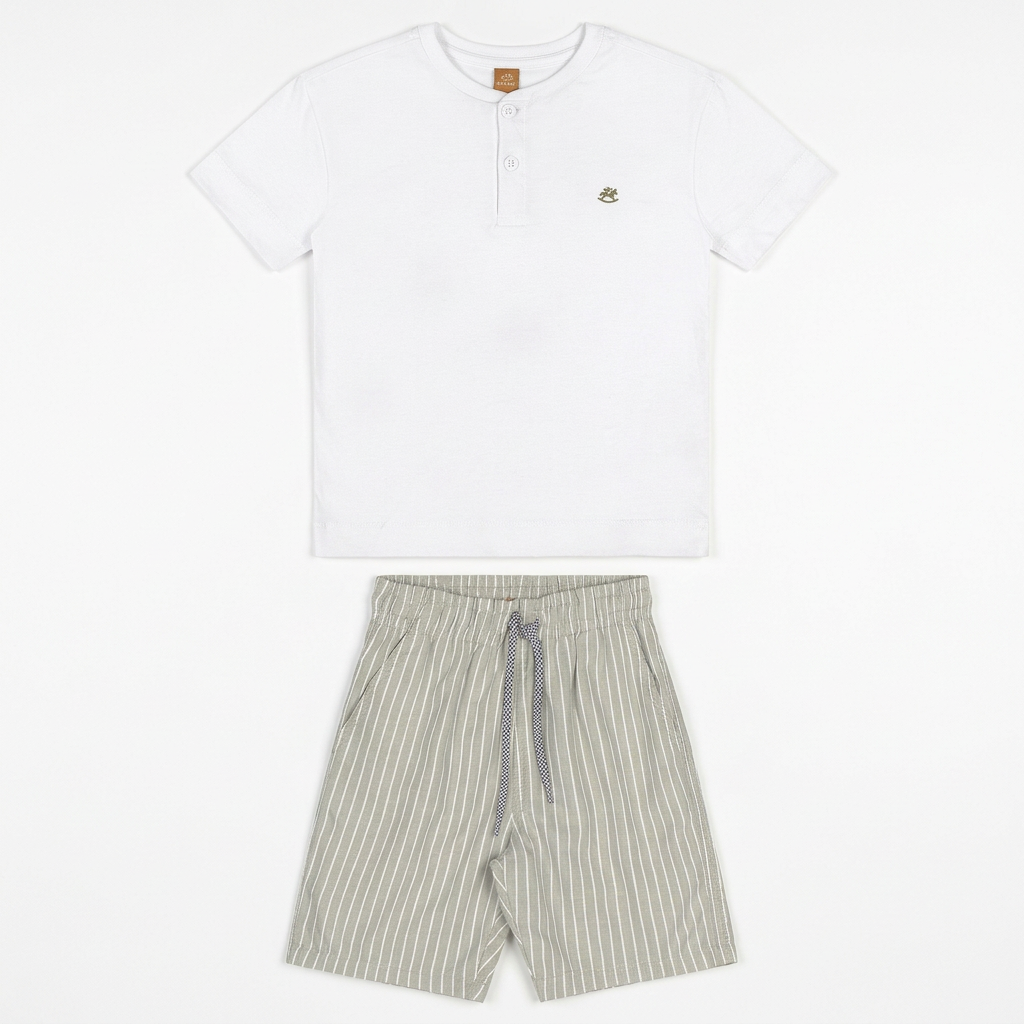 Set conjunto camisa blanca short gris Up Baby 47231-000101