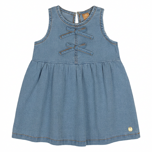 Vestido azul jeans chongo coquette bebe niña Up Baby 47267-184036