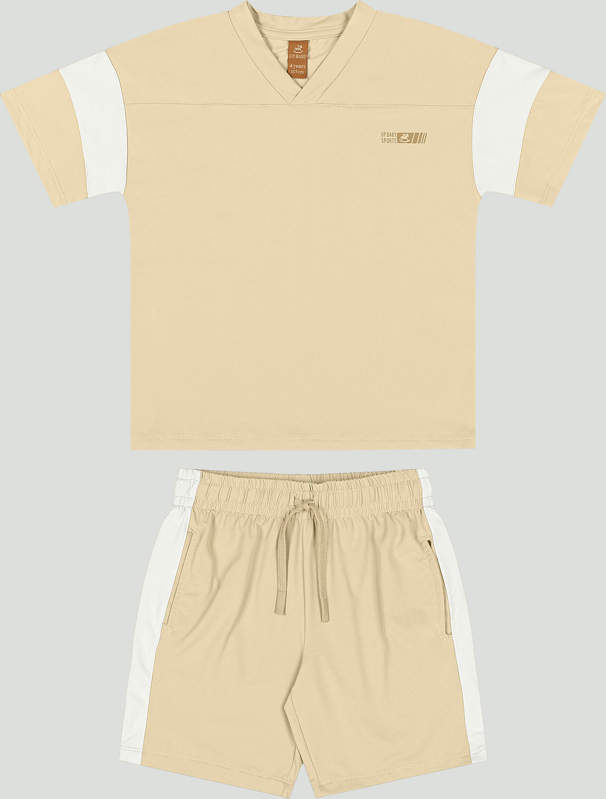 Set conjunto deportivo camisa short beige niño Up Baby 47284-140721
