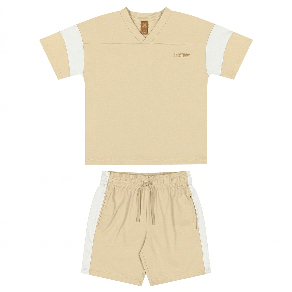 Set conjunto deportivo camisa short beige niño Up Baby 47284-140721