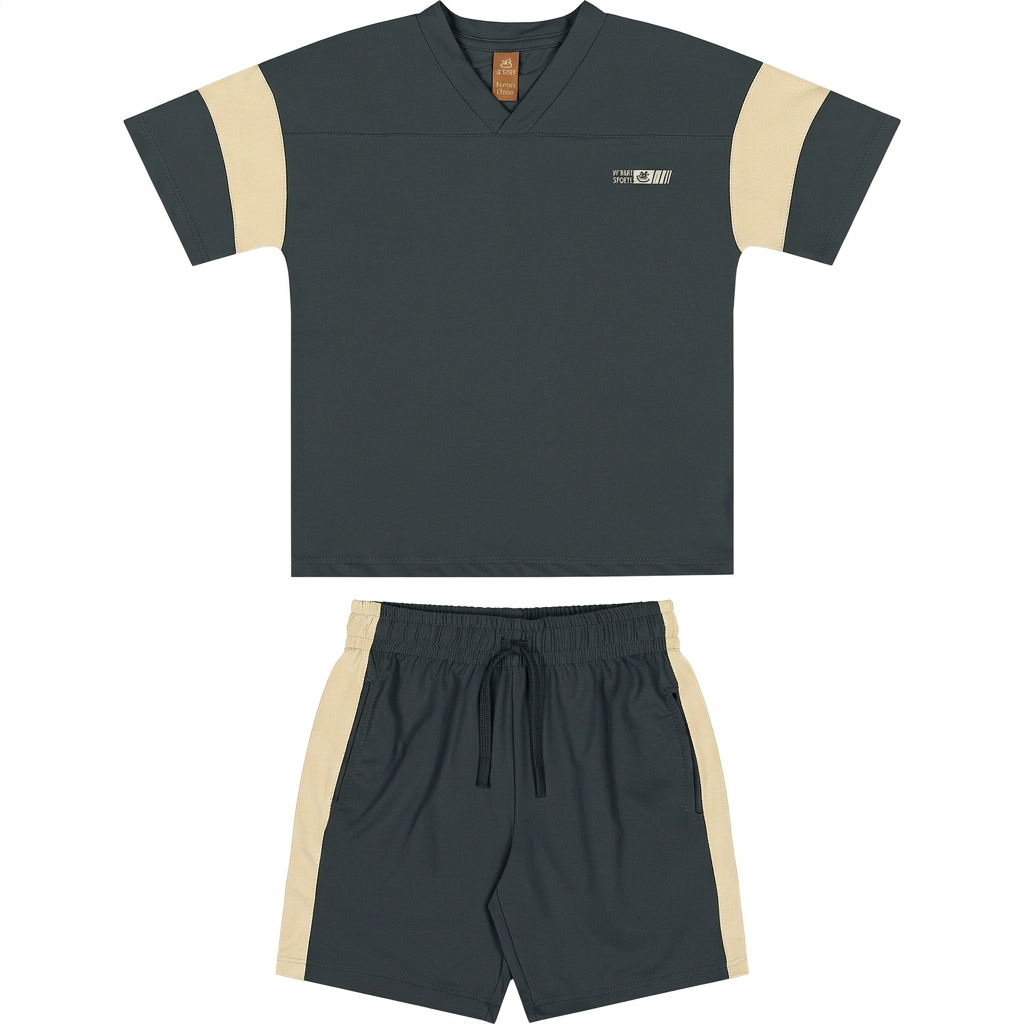 Set conjunto deportivo camisa short azul gris verde niño Up Baby 47284-195002