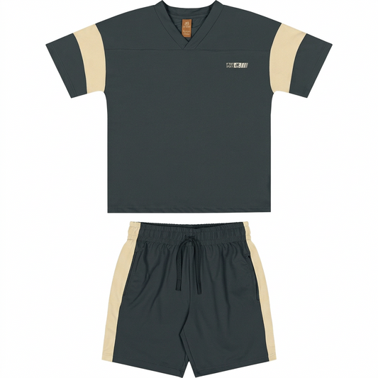 Set conjunto deportivo camisa short azul gris verde niño Up Baby 47284-195002