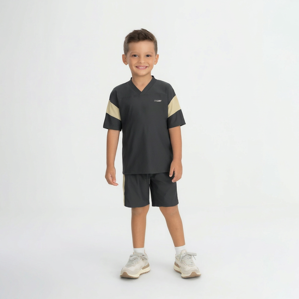 Set conjunto deportivo camisa short azul gris verde niño Up Baby 47284-195002