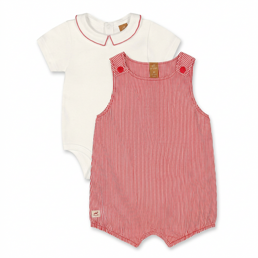 Set conjunto mameluco overall rojo bebe niña Up Baby 47379-181660 coello español