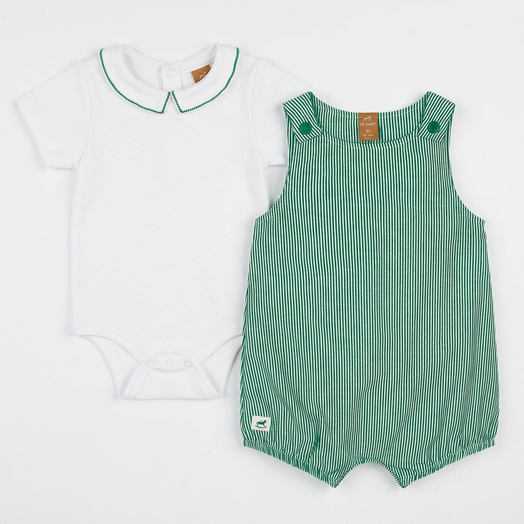 Set conjunto mameluco overall verde bebe niña Up Baby 47379-185845 coello español