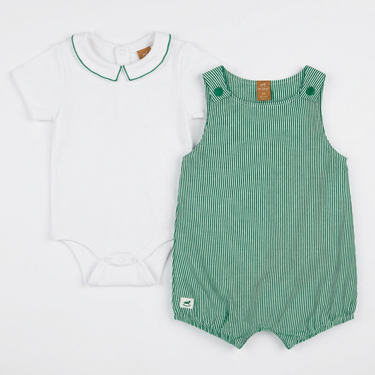 Set conjunto mameluco overall verde bebe niña Up Baby 47379-185845 coello español