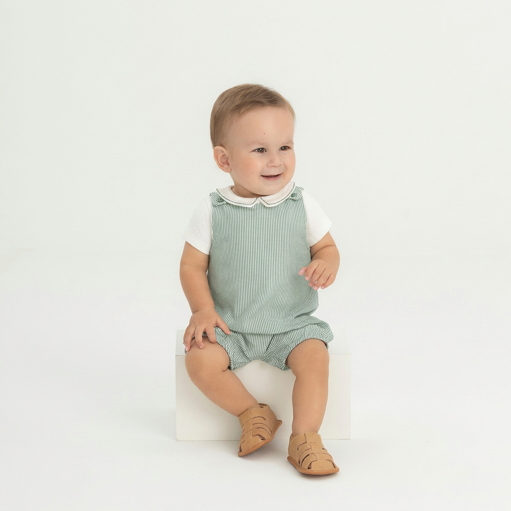 Set conjunto mameluco overall verde bebe niña Up Baby 47379-185845 coello español