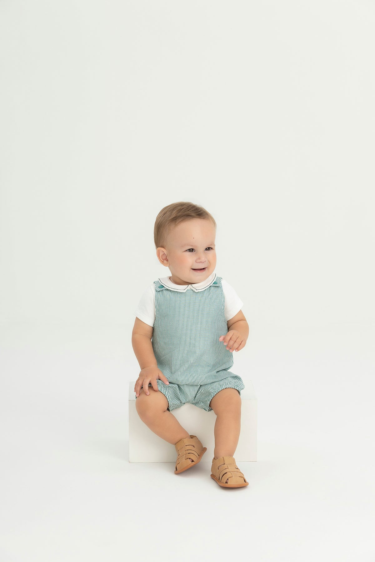 Set conjunto mameluco overall verde bebe niña Up Baby 47379-185845 coello español