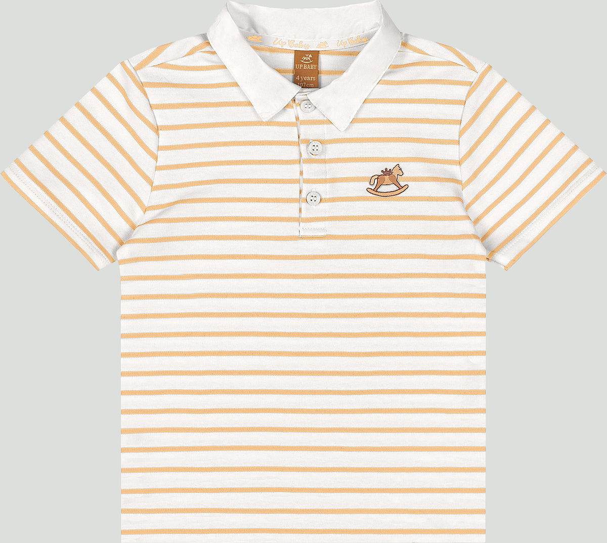 Set conjunto camisa polo blanca rayas short cafe niño Up Baby 47399-000106