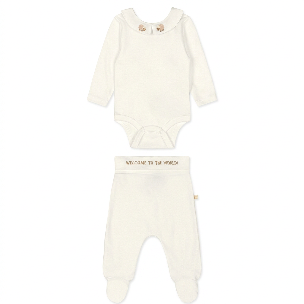 Set mameluco pantalon blanco bebe unisex niño niña Up Baby salida hospital 47402-000106