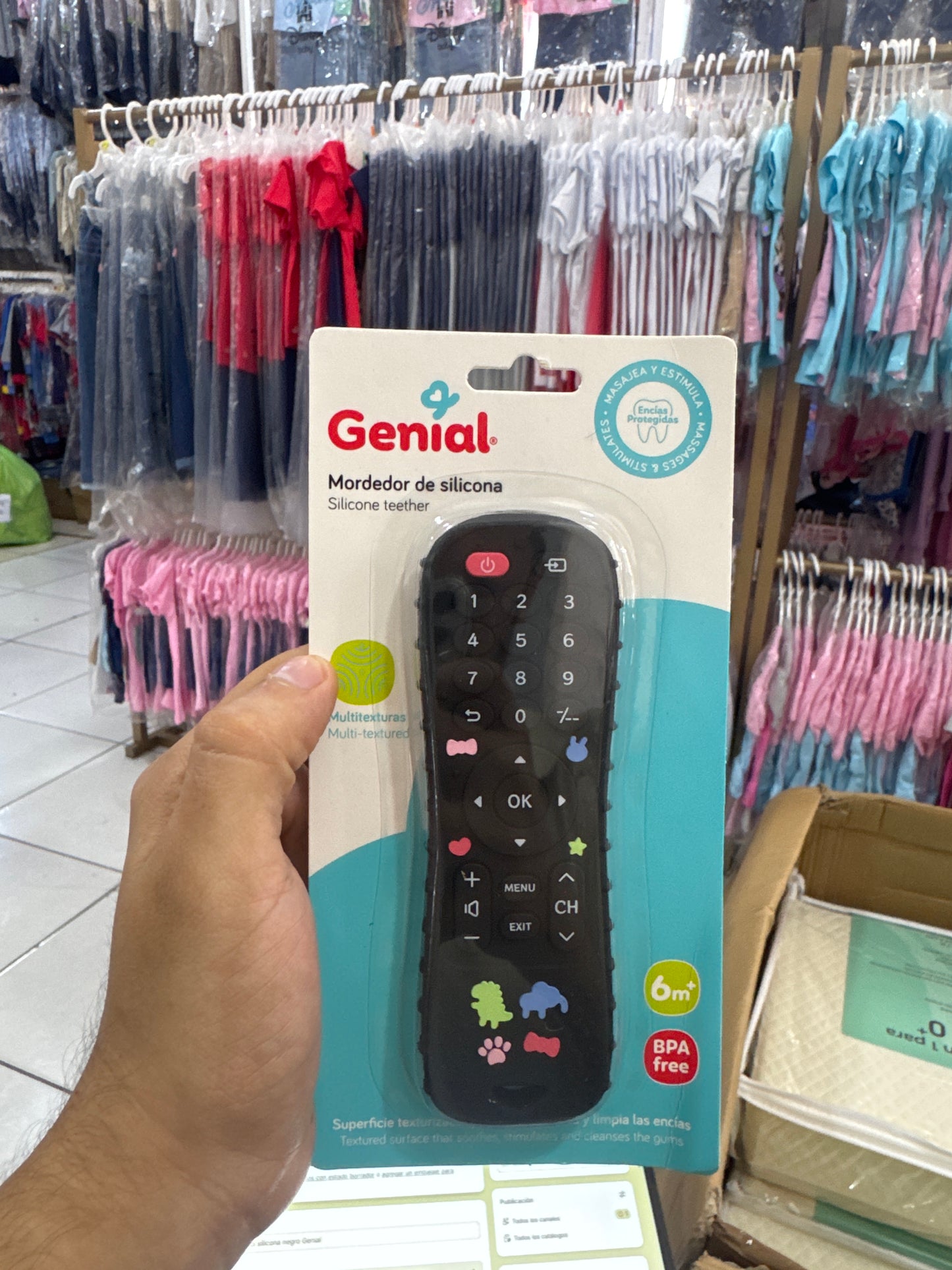 Mordedor control silicona negro bebe niño niña Genial