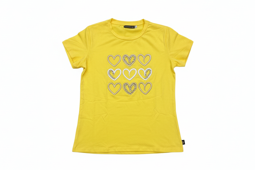 Camisa corazones bordados amarillo  S-XL Intrigue IN1-2213 425350