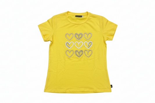 Camisa corazones bordados amarillo  S-XL Intrigue IN1-2213 425350