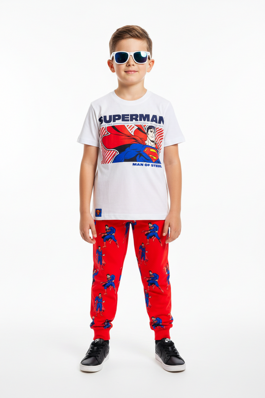 Set 2 piezas pijama superman camisa blanca niño C9-SM-1039N 490445