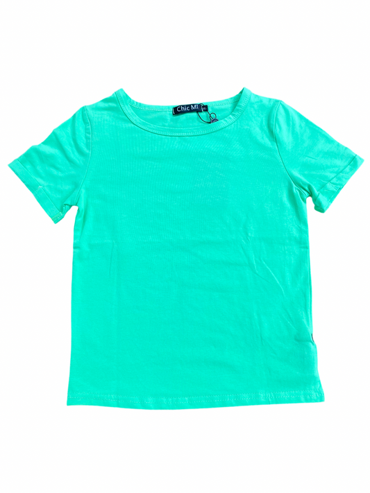 Camisa crop top basic Verde Lima algodón camiseta  CTD1154-10 395280