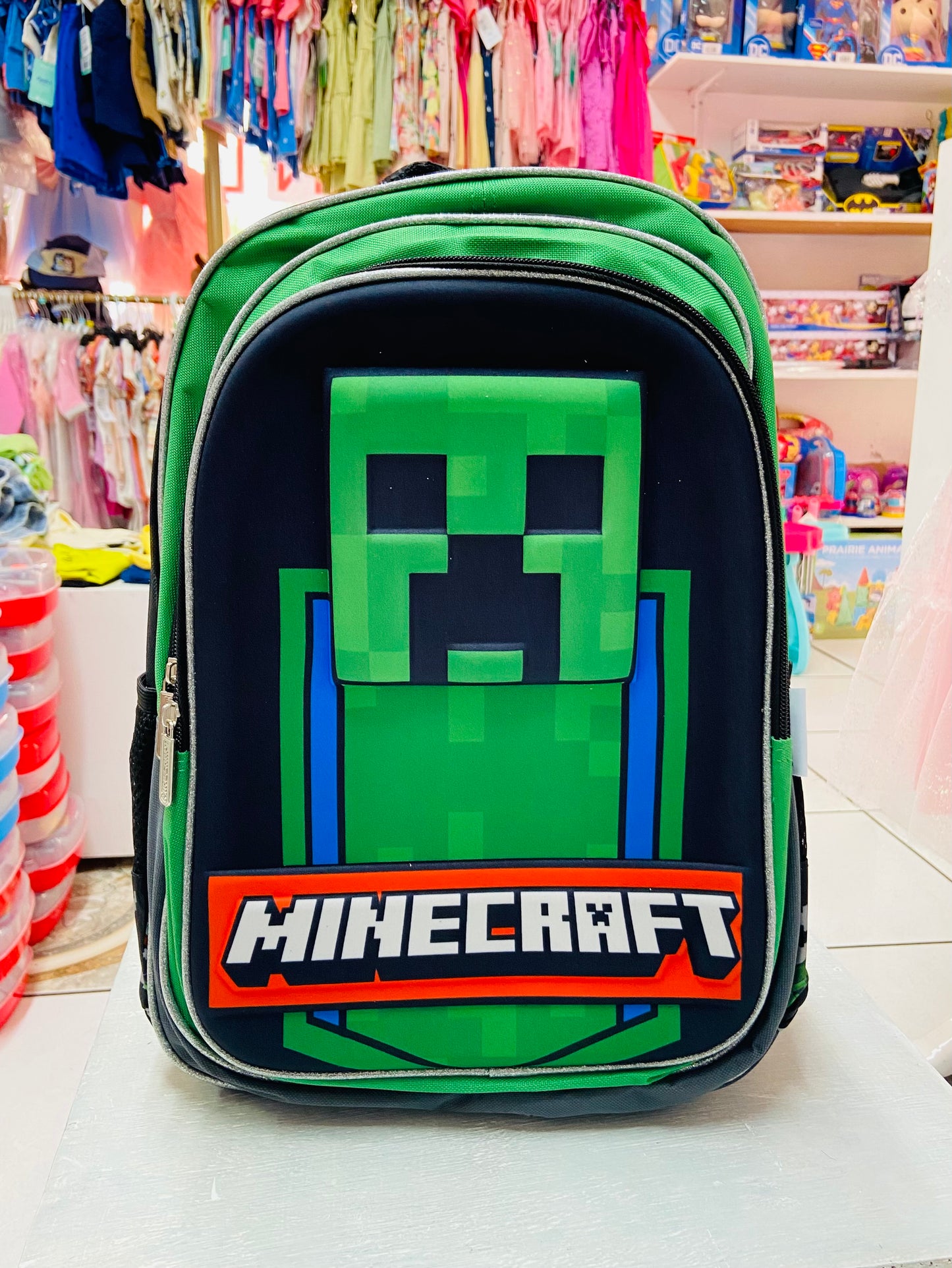 Mochila verde 16 pulgadas minecraft niño M34-220194