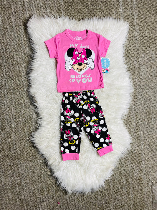 Set 2 Piezas pijama rosada fucsia Minnie Disney niña