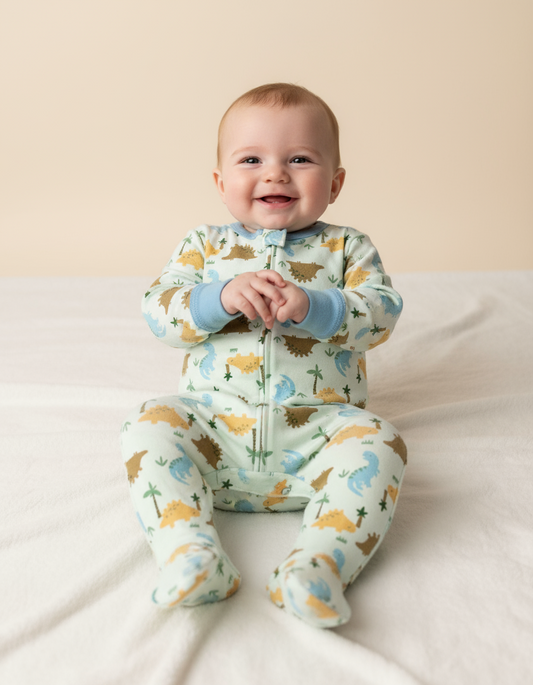 Pijama blanca dinosaurio bebe niño Tinytots D00438TT